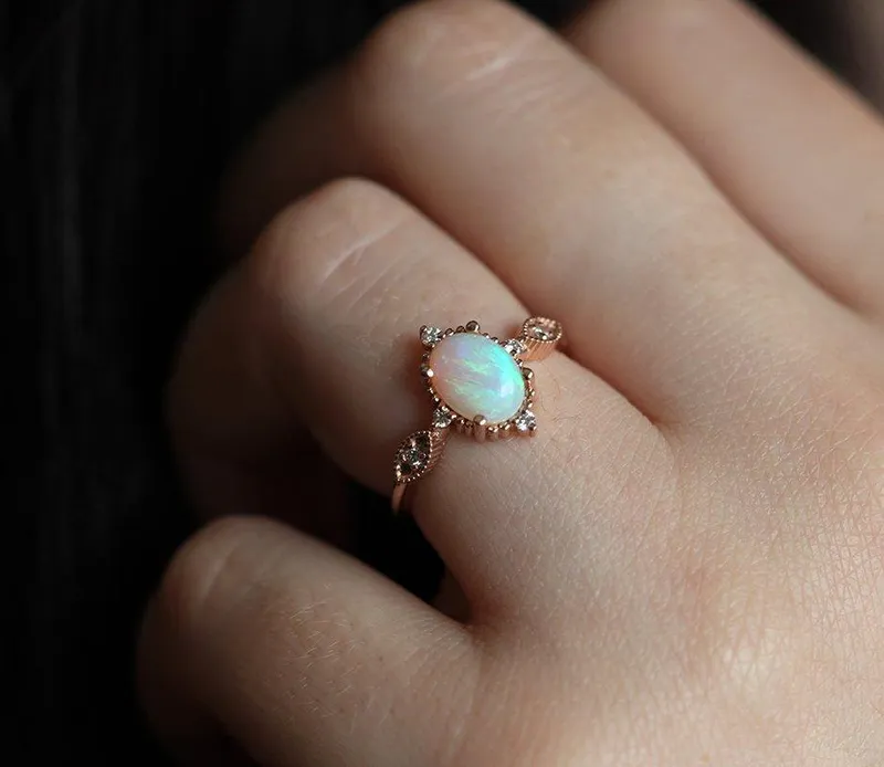 Florence Oval Opal Ring view 5