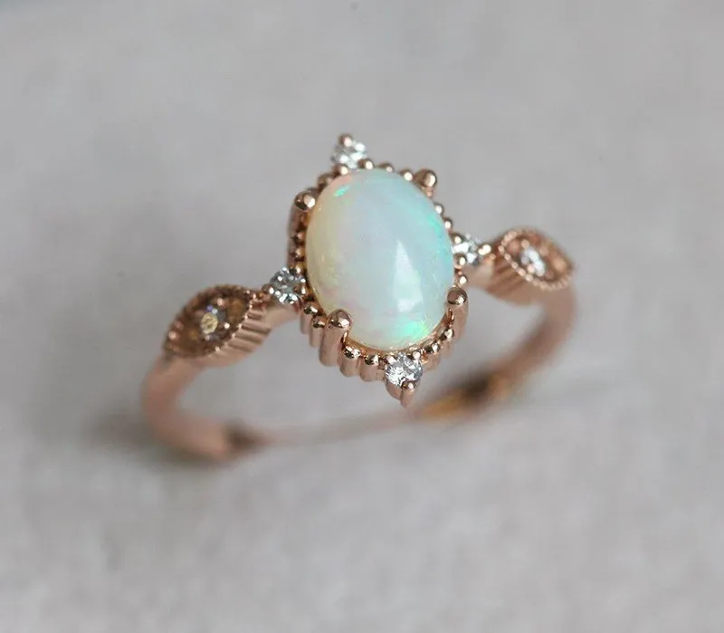 Florence Oval Opal Ring view 6