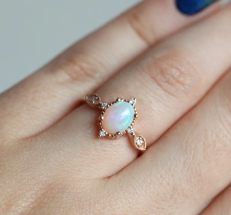 Florence Oval Opal Ring view 7