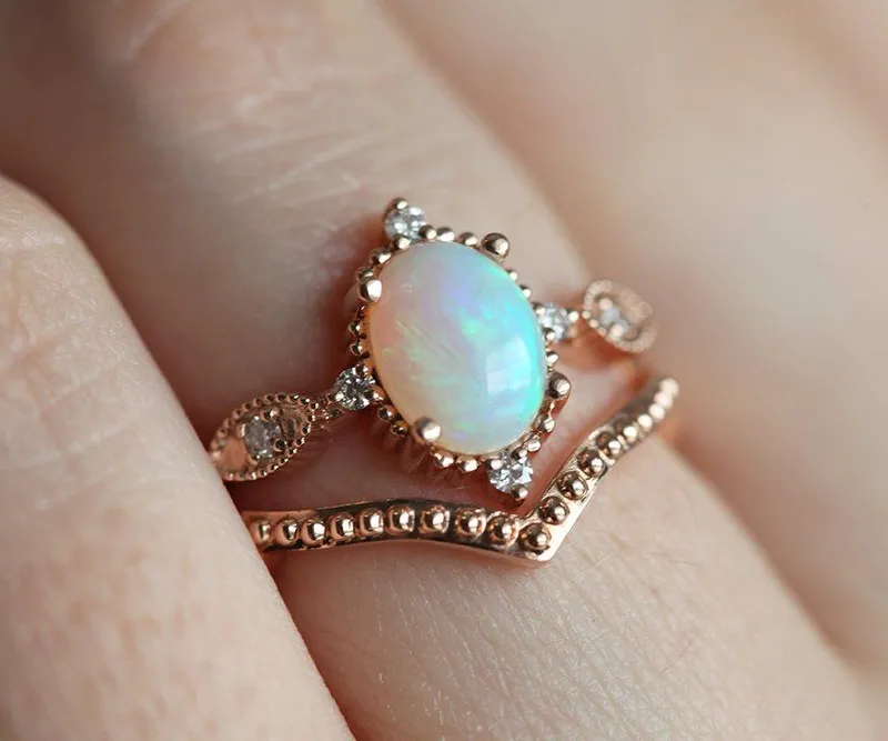 Florence Oval Opal Ring view 8