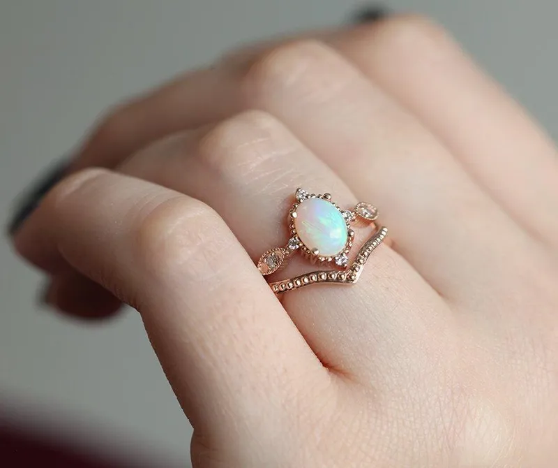 Florence Oval Opal Ring view 9