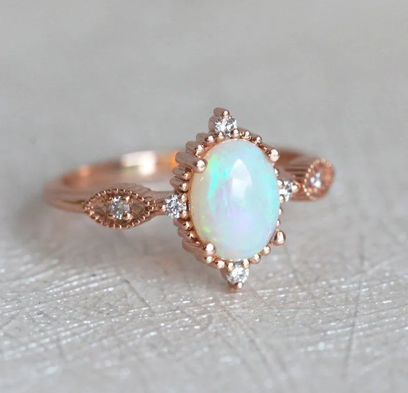 Florence Oval Opal Ring oval cut engagement ring