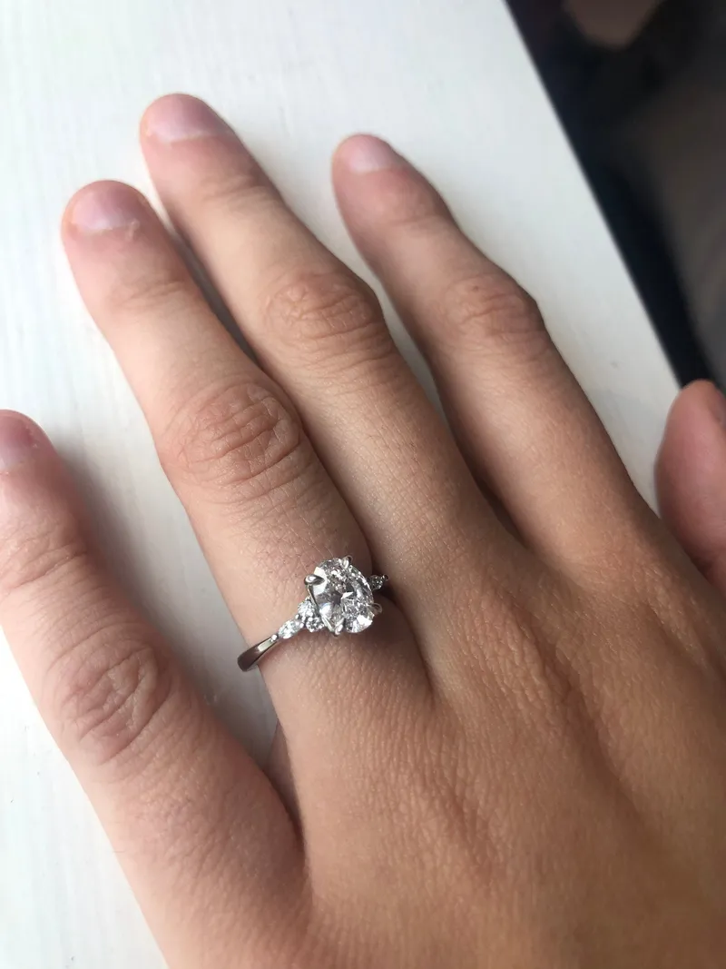 1.5 Carat Oval Diamond Vintage Ring, Lab Grown Diamond Ring, IGI CERTIFIED, 14k white gold, H VS2, Custom made ring, Unique Engagement Ring. oval cut engagement ring