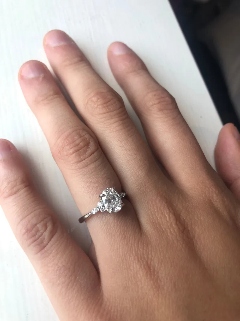 1.5 Carat Oval Diamond Vintage Ring, Lab Grown Diamond Ring, IGI CERTIFIED, 14k white gold, H VS2, Custom made ring, Unique Engagement Ring. vy 2