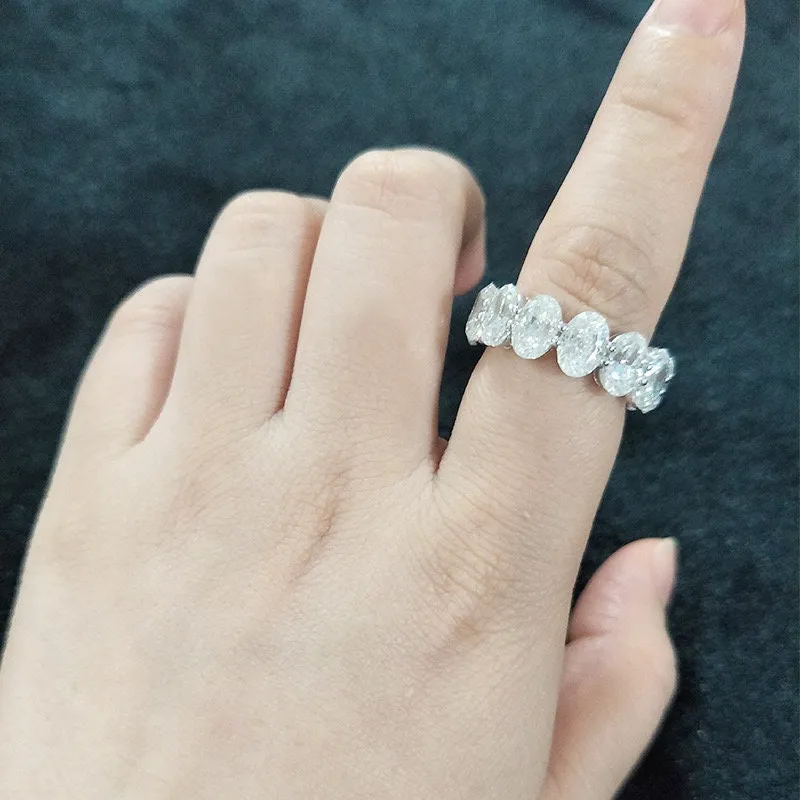 12 CT Oval Cut Wedding Band, 14k/18k gold Oval Cut Bridal Band, Oval Cut Wedding Band , Moissanite Oval Cut Wedding Band. oval cut engagement ring