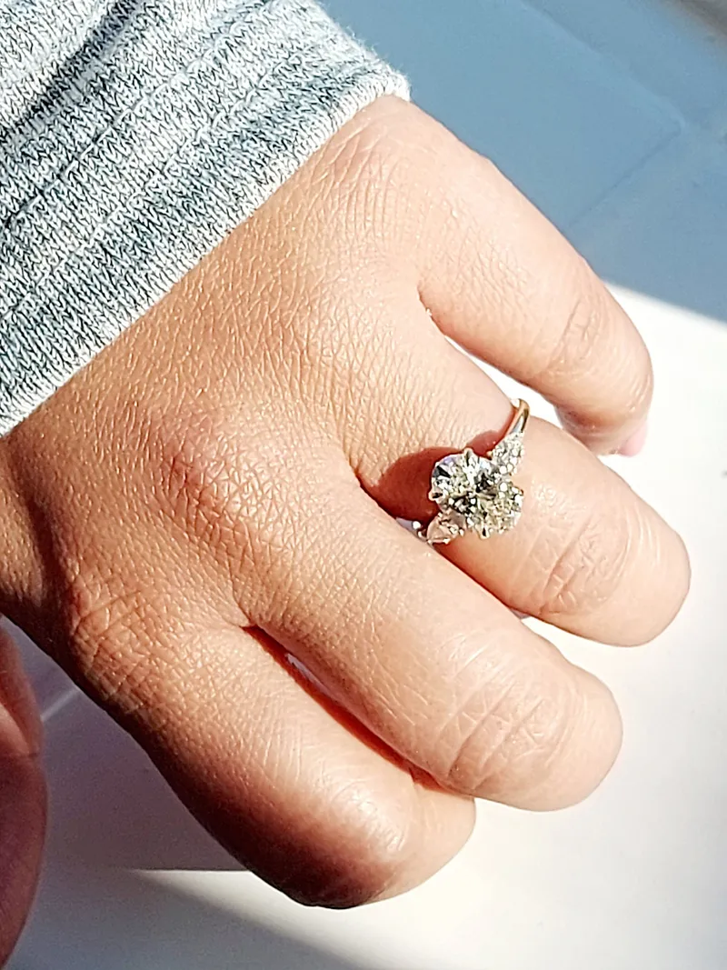 2.6Ct Oval Diamond Vintage Ring, Lab Grown Diamond Ring, IGI CERTIFIED, 14k white gold, G VS1, Custom made ring, Unique Engagement Ring. vy 2