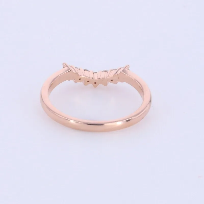 2Ct/9*7mm/ Charles and Colvard Oval Cut Forever One Bridal Set In Solid Rose Gold, Diamond band Oval Bridal Set, Moissanite Engagement Ring. view 4