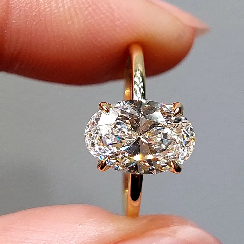 4 ct 14K Diamanite Oval Solitaire Engagement Ring oval cut engagement ring