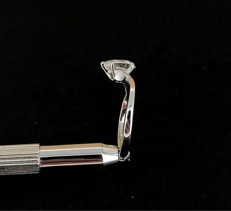 Pear Shape contour 1.01ct /9*6mm GIA Certified Diamond, Solitaire Engagement Ring in platinum, 1.8mm Band, contour Set Soliatire view 3