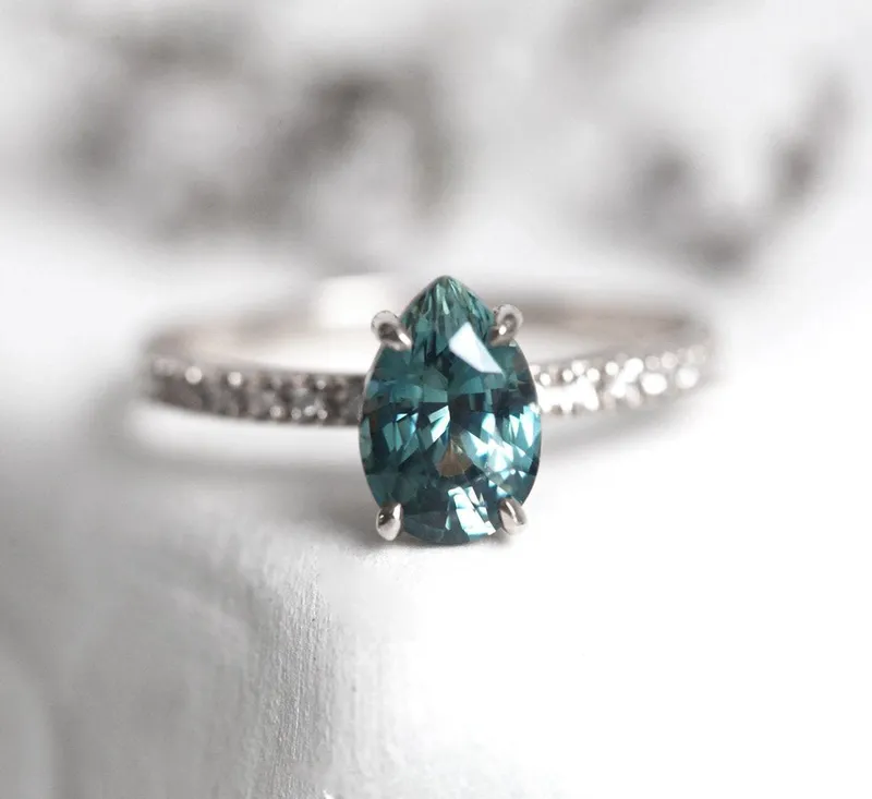 GABRIELLA TEAL SAPPHIRE DIAMOND RING vy 12