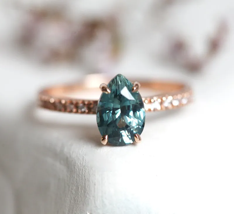 GABRIELLA TEAL SAPPHIRE DIAMOND RING vy 3