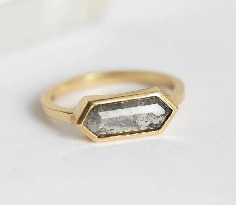 Genevive Salt & Pepper Diamond Ring Set vy 9