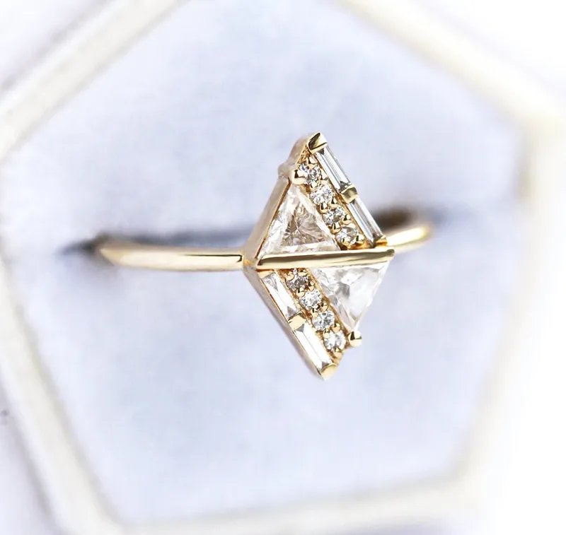 Geometric Diamond Ring engagement ring