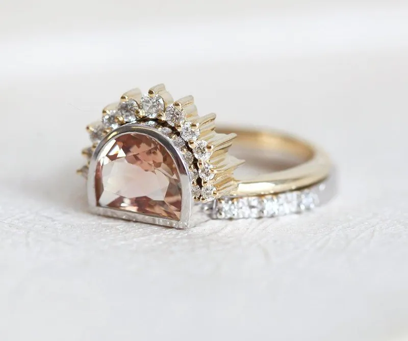 Giada Oregon Sunstone Ring, 14K Gold Ring vy 3