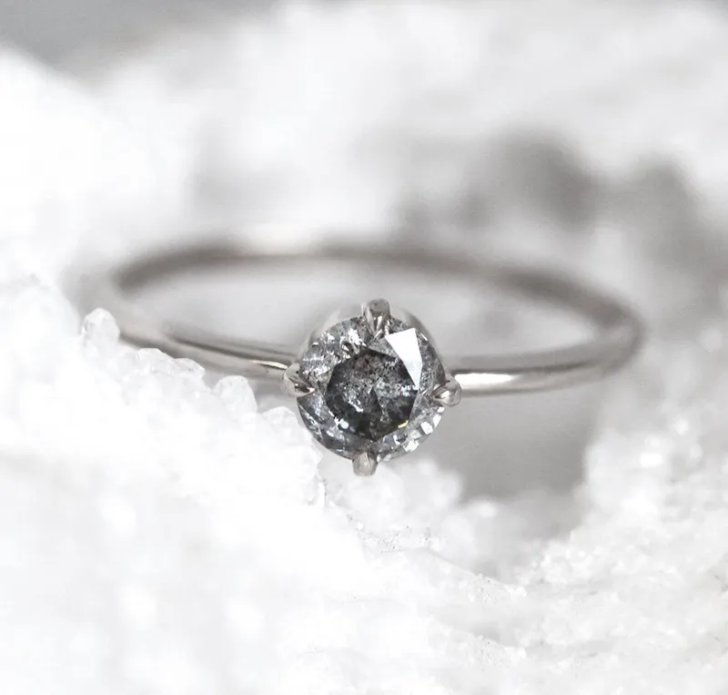 Giselle Round Salt & Pepper Diamond Ring view 10