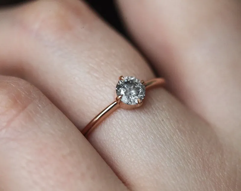 Giselle Round Salt & Pepper Diamond Ring view 6