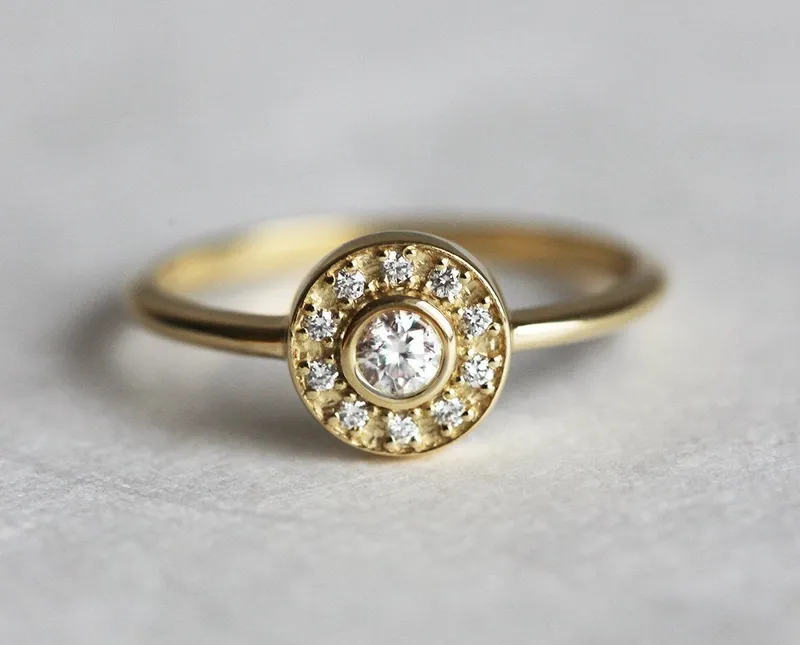 Gold Peridot Ring, Peridot Engagement Ring view 5