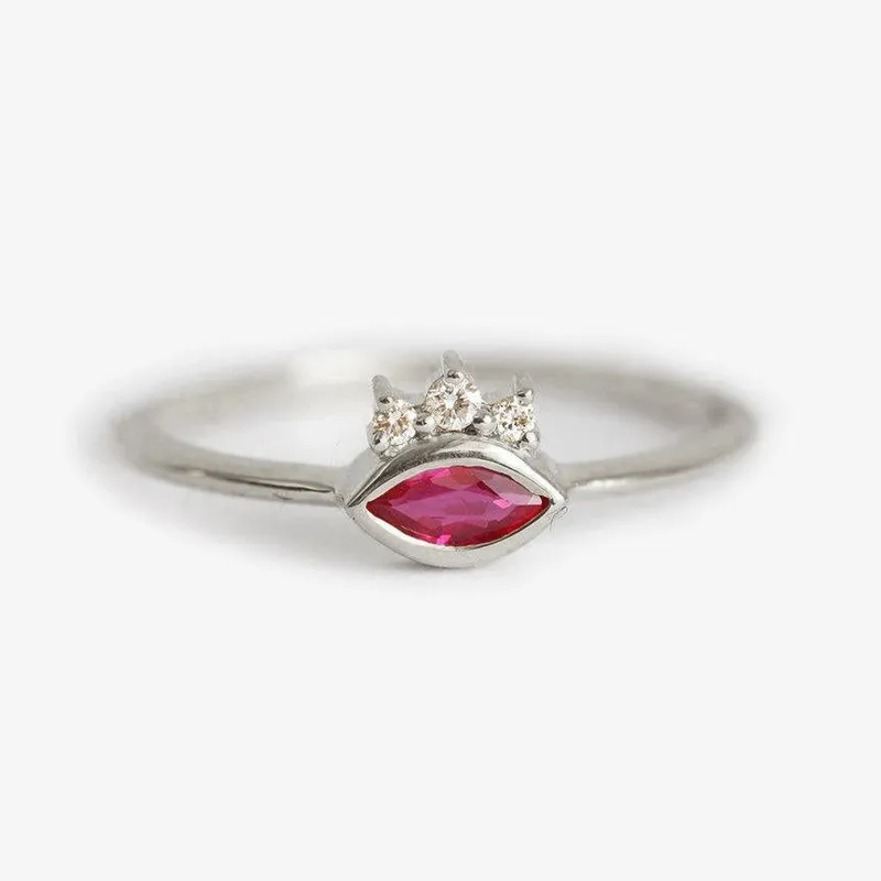 Gold Ruby Ring, Delicate Ruby Ring view 6