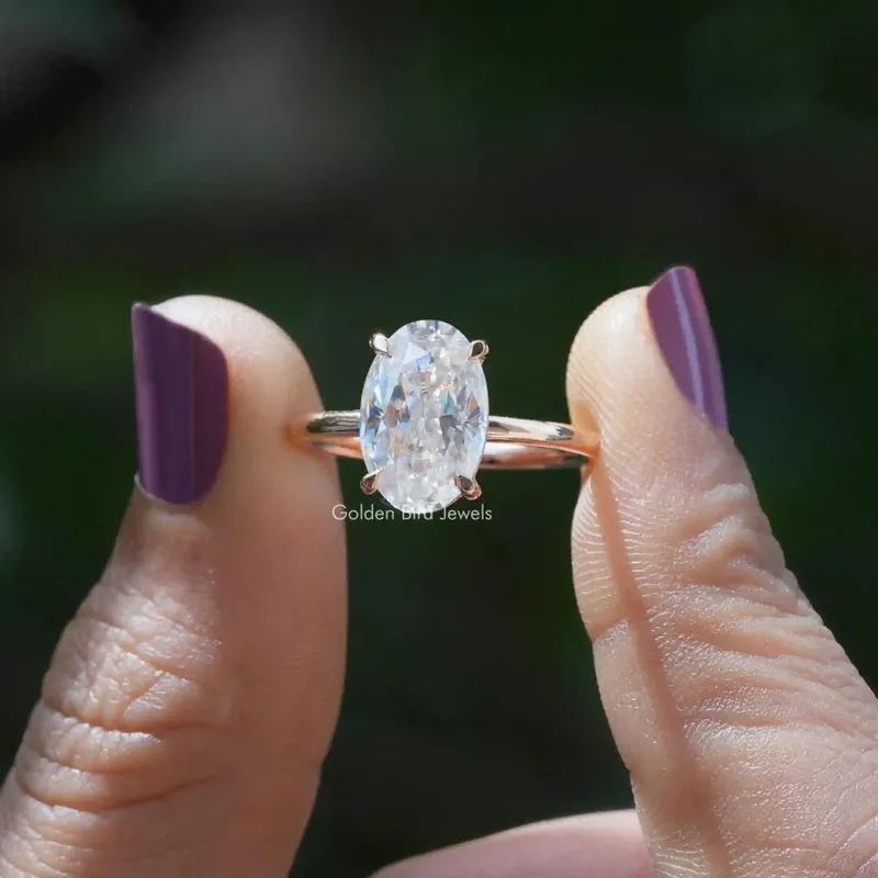 1 Carat Crushed Ice Oval Cut Moissanite Solitaire Ring oval cut engagement ring
