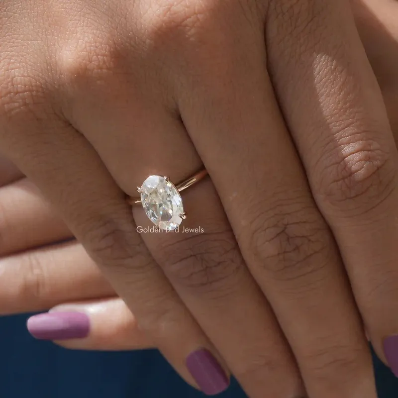 1 Carat Crushed Ice Oval Cut Moissanite Solitaire Ring vy 8