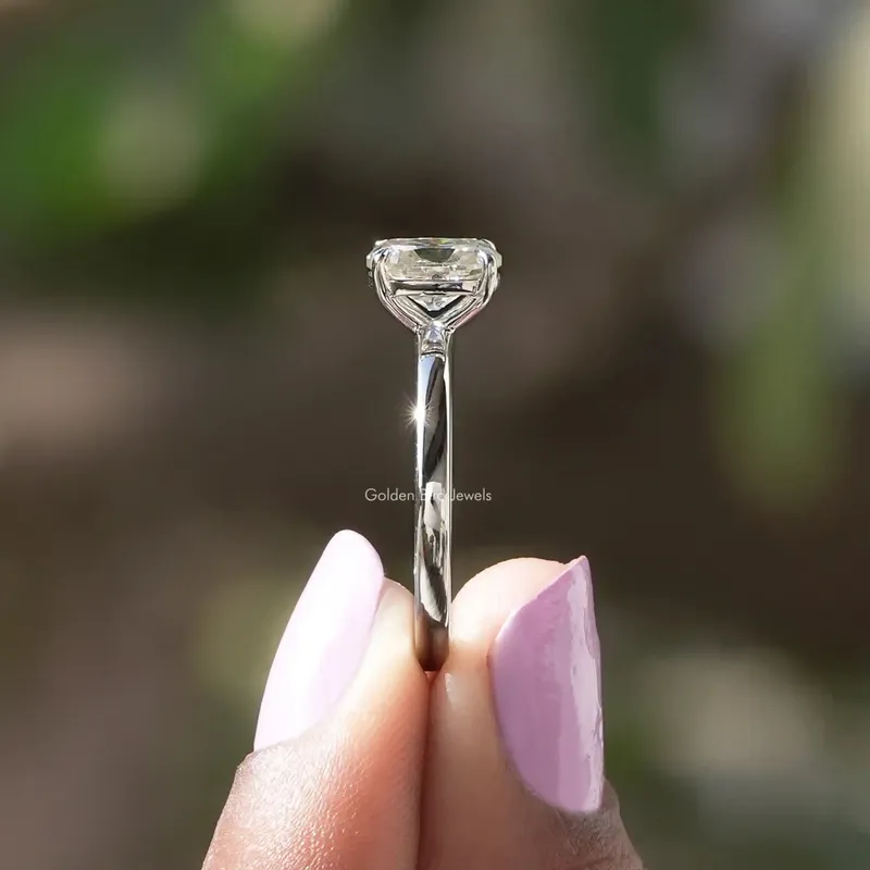 1 Carat Cushion Moissanite Solitaire Ring view 2