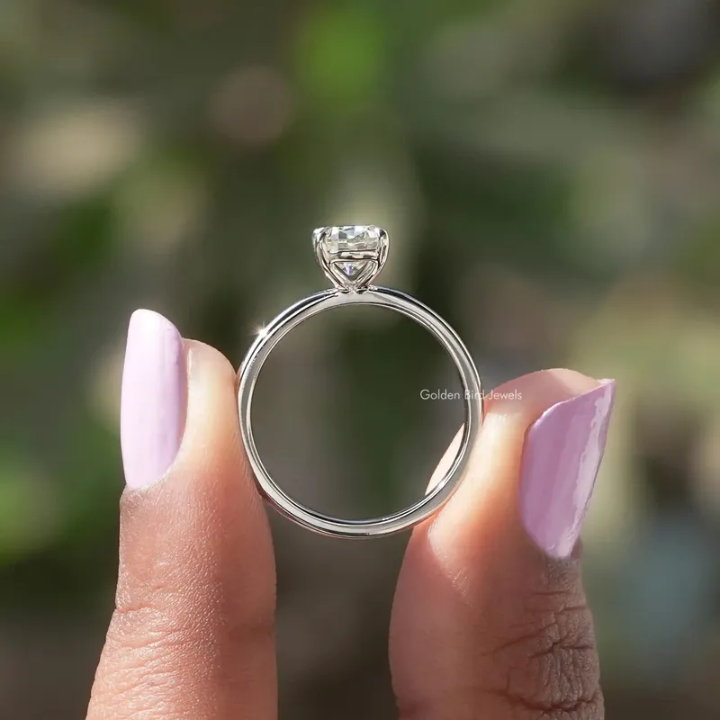 1 Carat Cushion Moissanite Solitaire Ring view 3