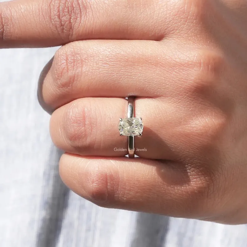 1 Carat Cushion Moissanite Solitaire Ring view 8