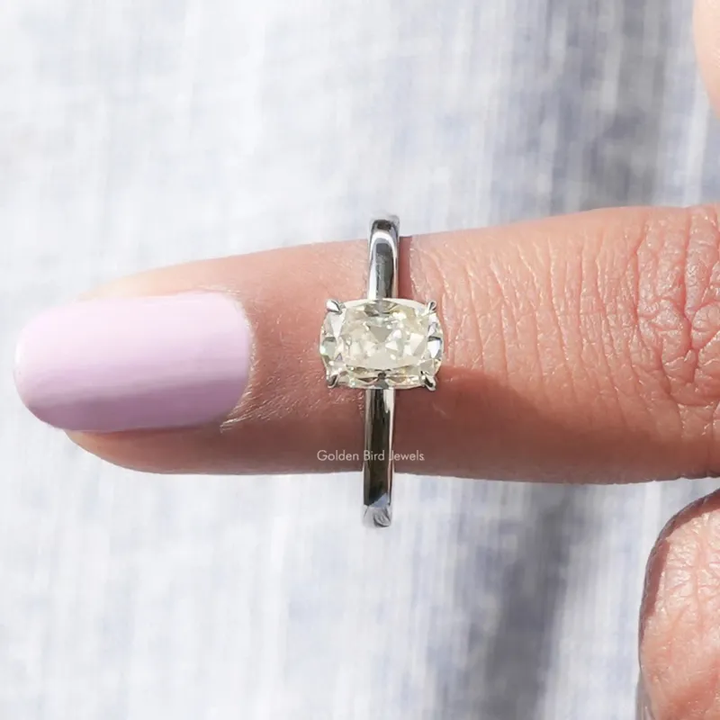 1 Carat Cushion Moissanite Solitaire Ring view 6