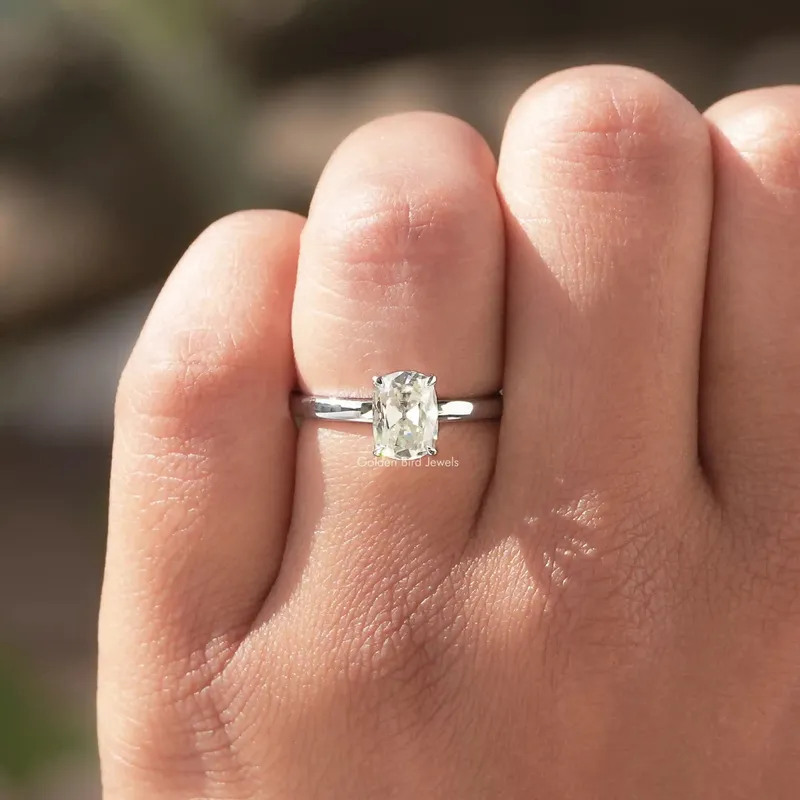 1 Carat Cushion Moissanite Solitaire Ring view 4