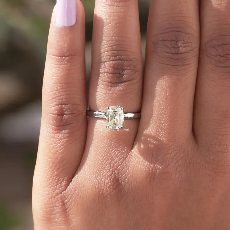 1 Carat Cushion Moissanite Solitaire Ring view 5