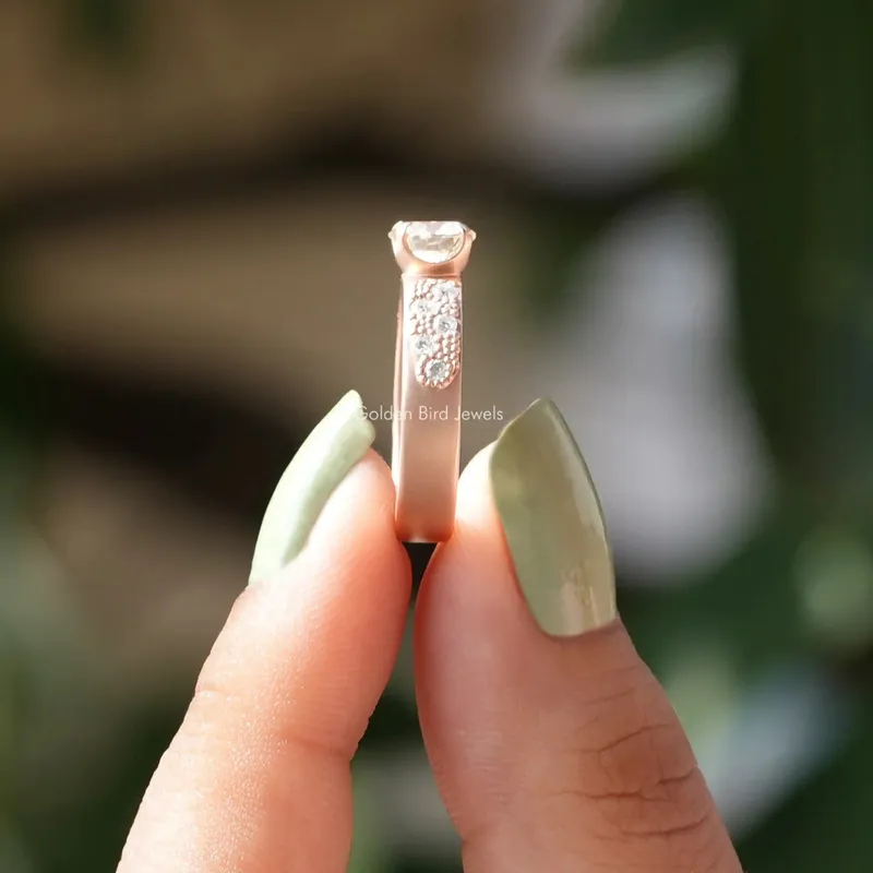 1 Carat Round Moissanite Engagement Ring view 2