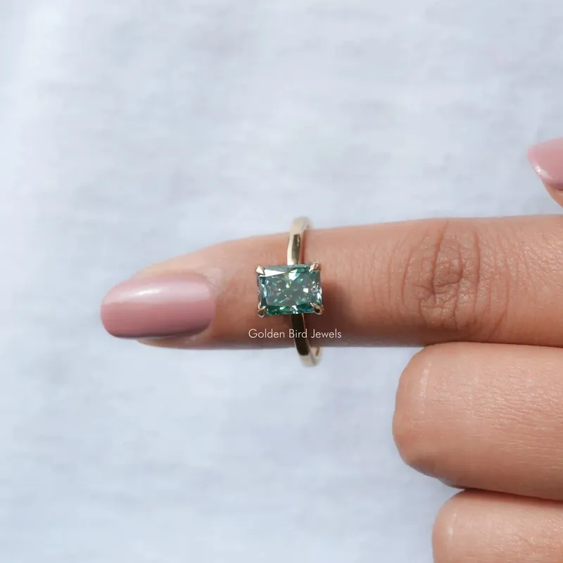 1 Carat To 5 Carat Radiant Cut Solitaire Moissanite Ring vy 6