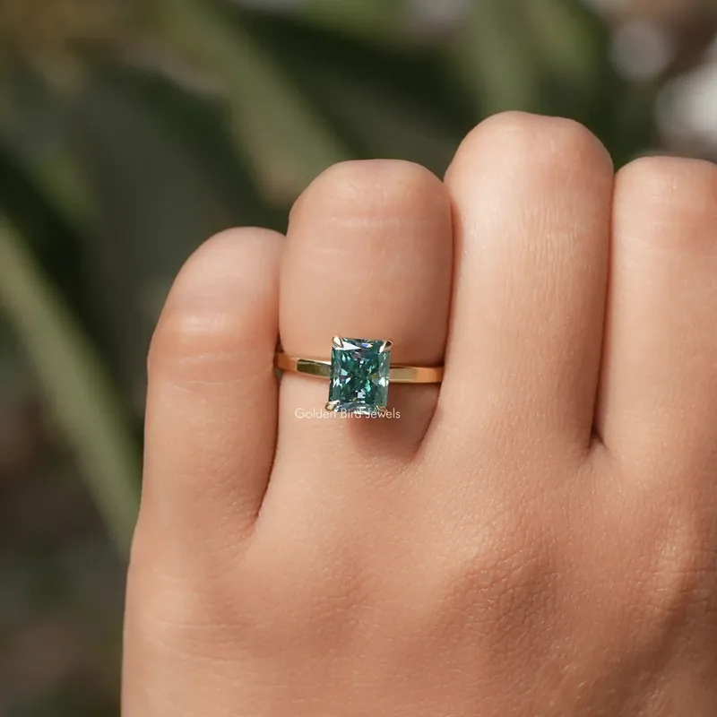 1 Carat To 5 Carat Radiant Cut Solitaire Moissanite Ring vy 5