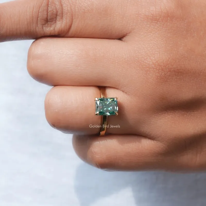 1 Carat To 5 Carat Radiant Cut Solitaire Moissanite Ring vy 8