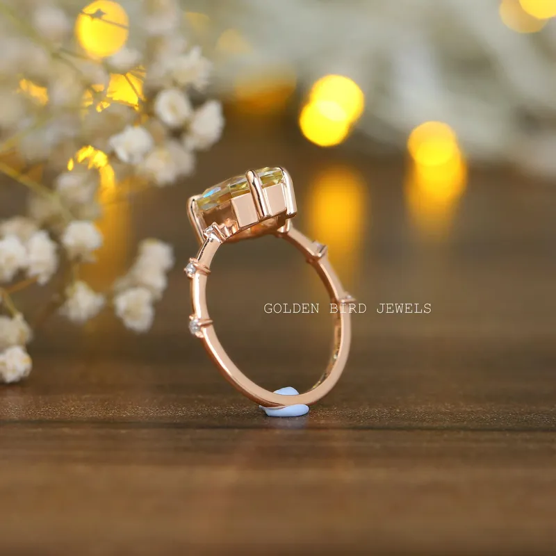 3 Carat Yellow Dutch Marquise Moissanite Ring vy 9