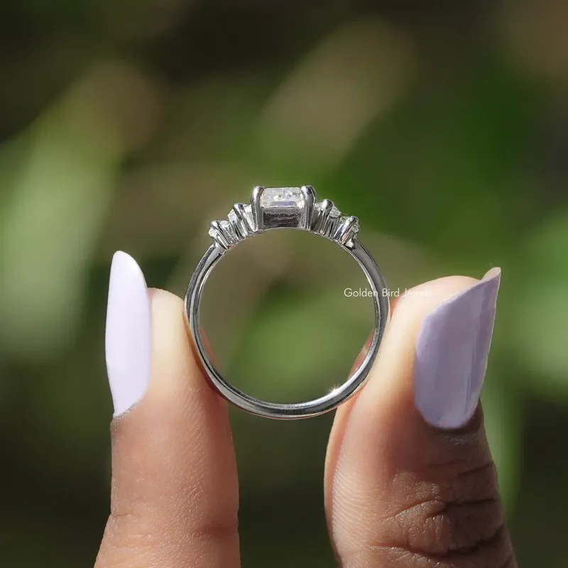5 Stone Emerald Cut Moissanite Ring view 2