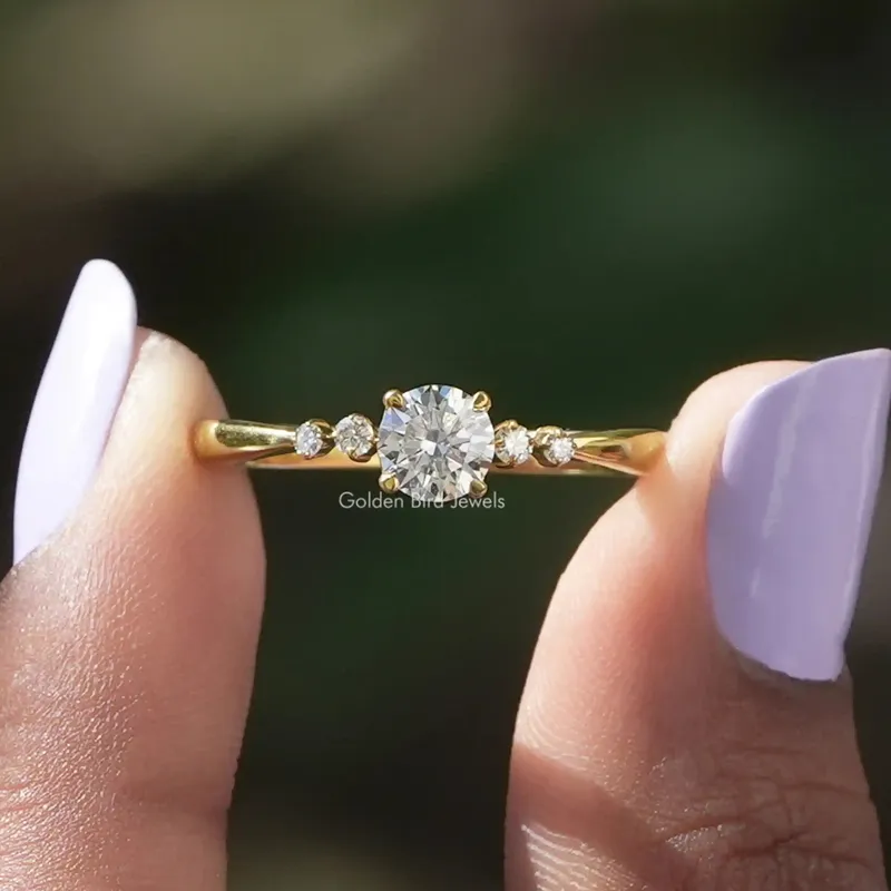 5 Stone Round Cut Moissanite Engagement Ring round cut engagement ring