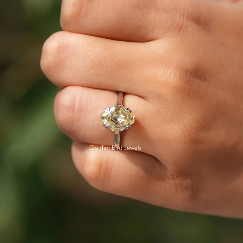 Antique Cut Moissanite Solitaire Engagement Ring vy 6