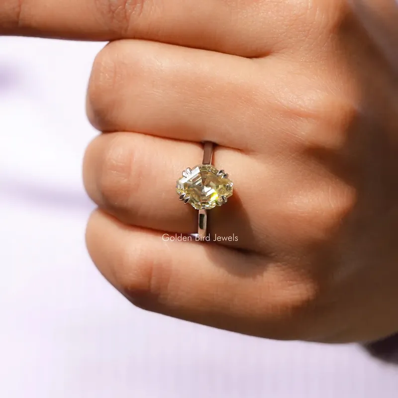 Antique Cut Moissanite Solitaire Engagement Ring vy 7