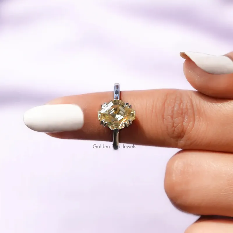 Antique Cut Moissanite Solitaire Engagement Ring vy 8