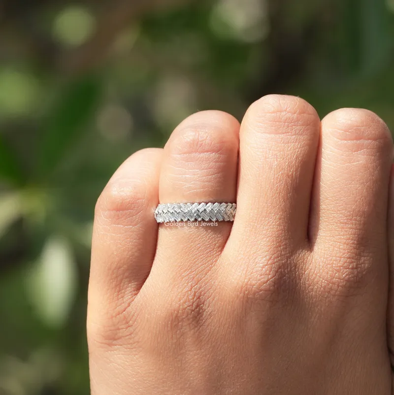 Baguette Cut Moissanite Wedding Band view 4