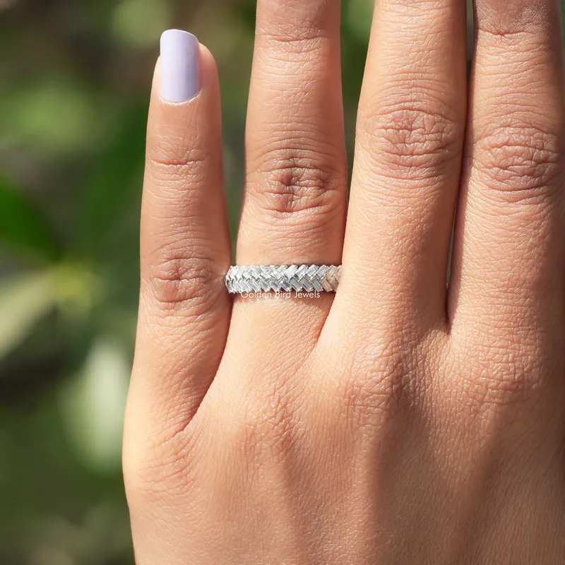 Baguette Cut Moissanite Wedding Band view 6