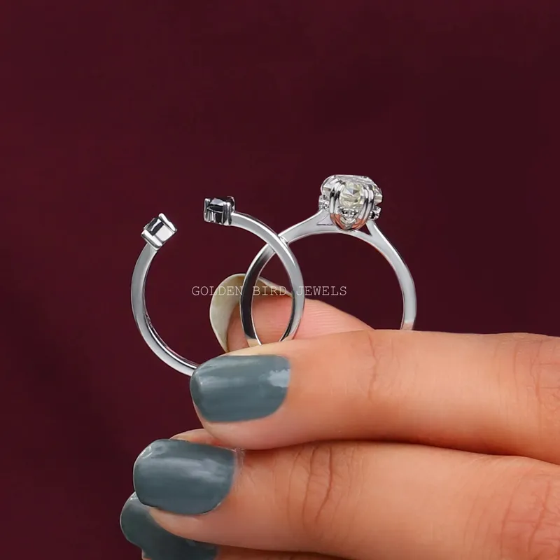 Black Dutch Marquise Hidden Halo Trillion Ring Set view 5