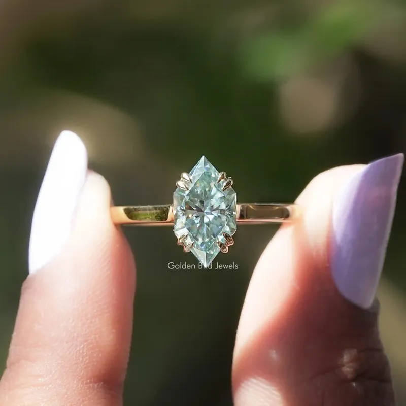 Blue Dutch Marquise Cut Solitaire Ring blue engagement ring
