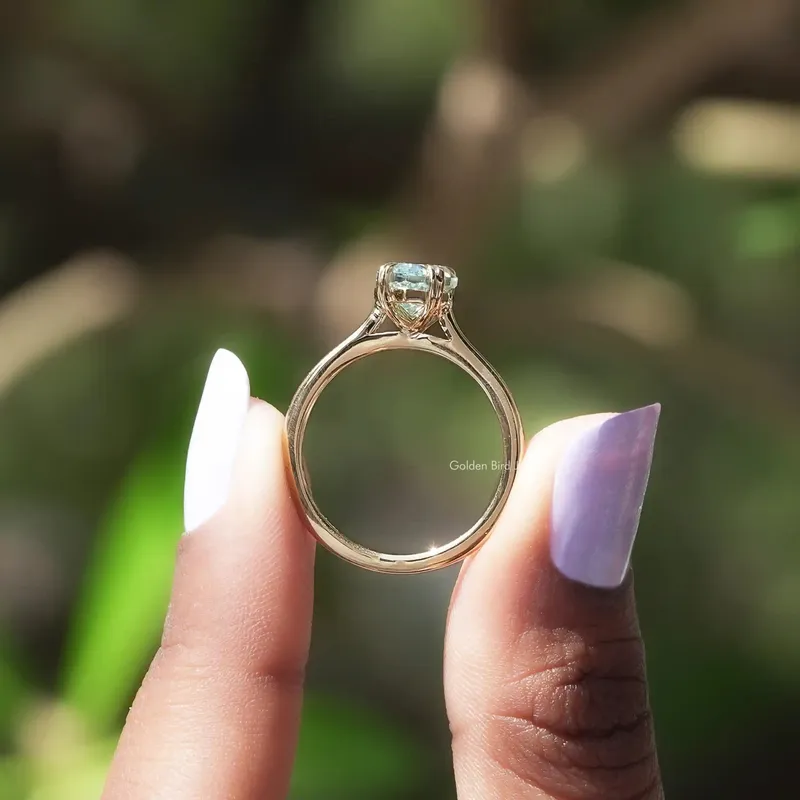 Blue Dutch Marquise Cut Solitaire Ring vy 2