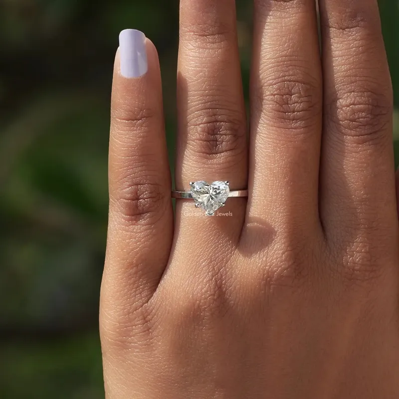 Brilliant Heart Shape Lab Diamond Solitaire Ring view 4