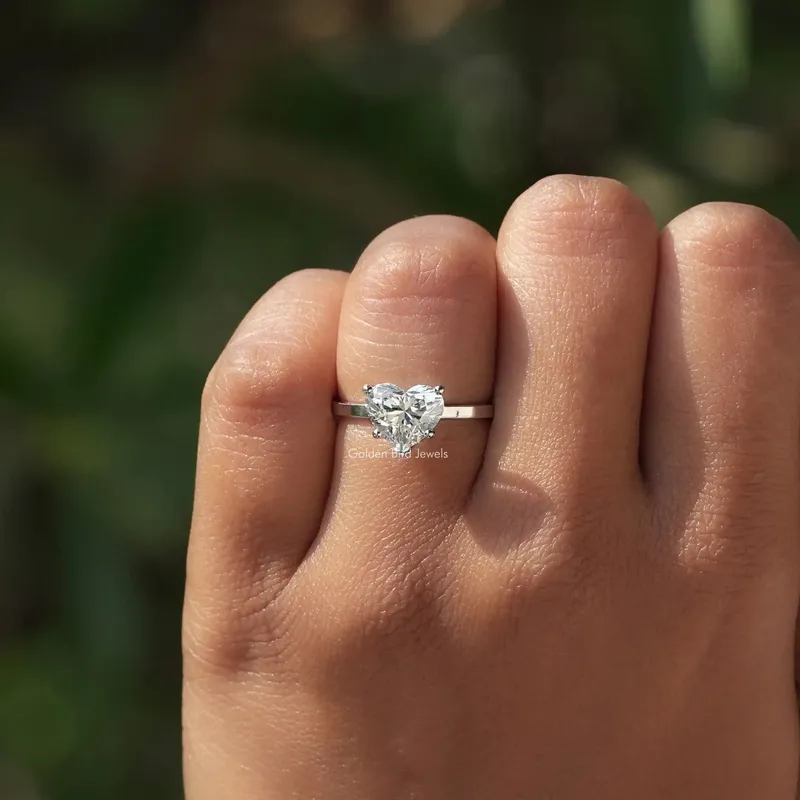 Brilliant Heart Shape Lab Diamond Solitaire Ring view 5