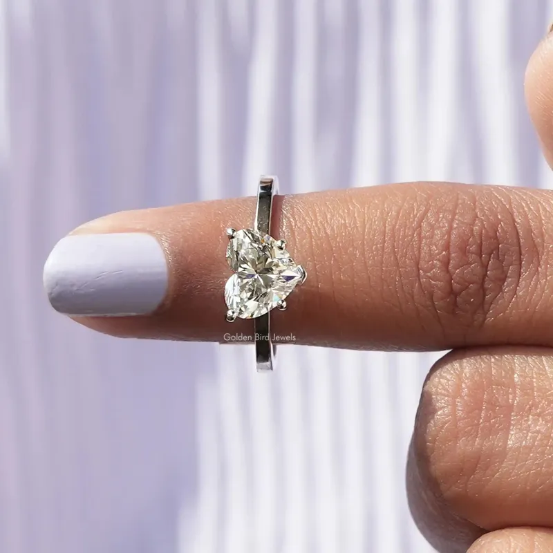 Brilliant Heart Shape Lab Diamond Solitaire Ring view 6
