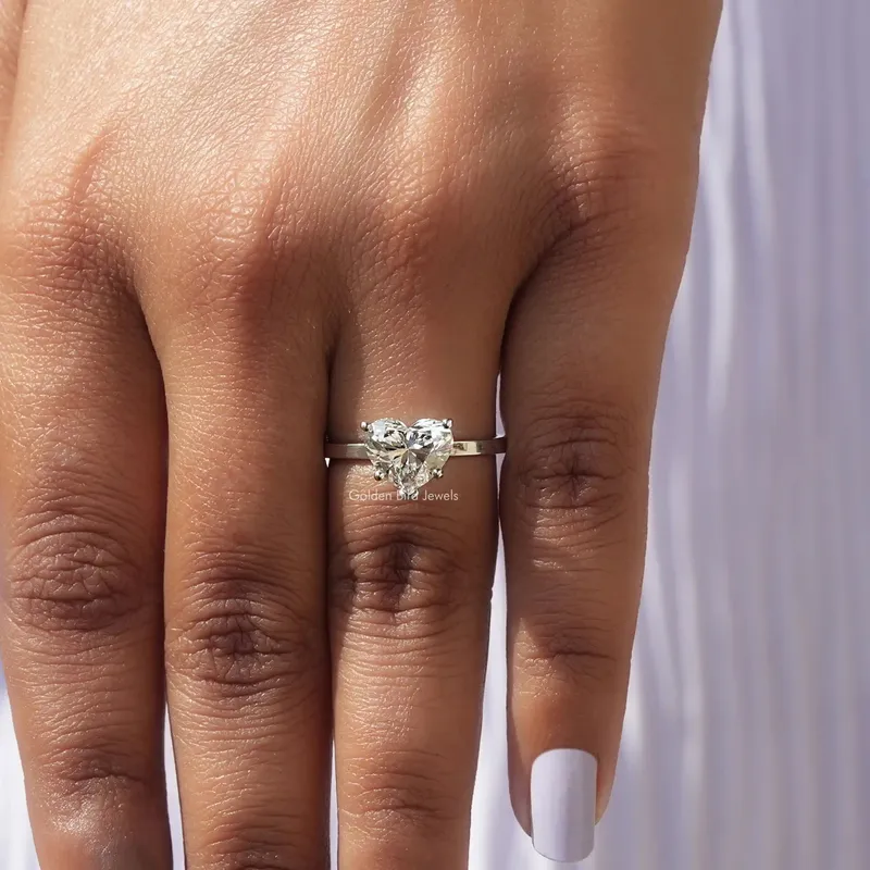 Brilliant Heart Shape Lab Diamond Solitaire Ring view 7