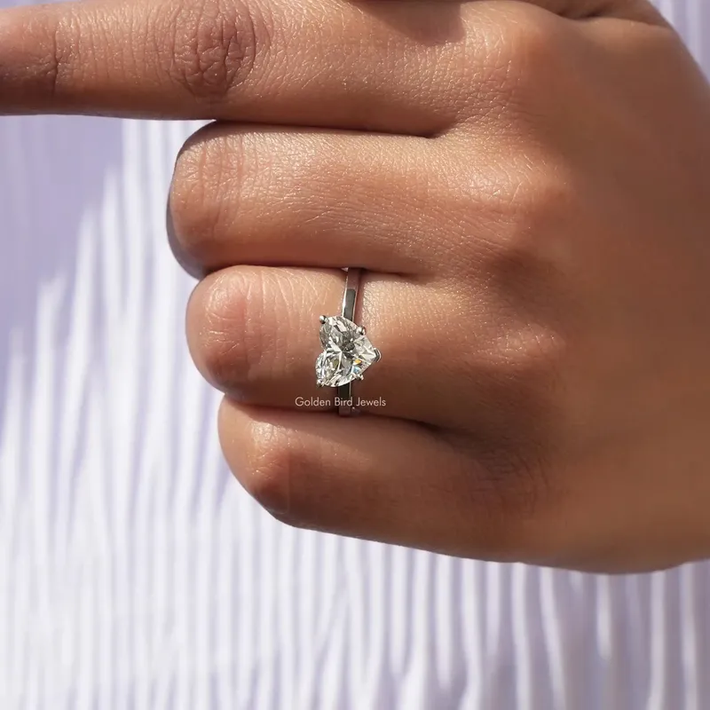 Brilliant Heart Shape Lab Diamond Solitaire Ring view 8